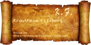 Krautheim Filibert névjegykártya